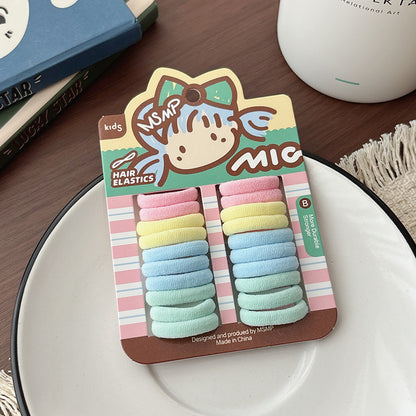 Basic Candy Color Elastic Hair Tie, MyKids-USA®, Ponytail Holders, MyKids-USA - Size/Age - Average Size (0-12Y） - Color - Light Pink -  -  - TR2604161539-D.