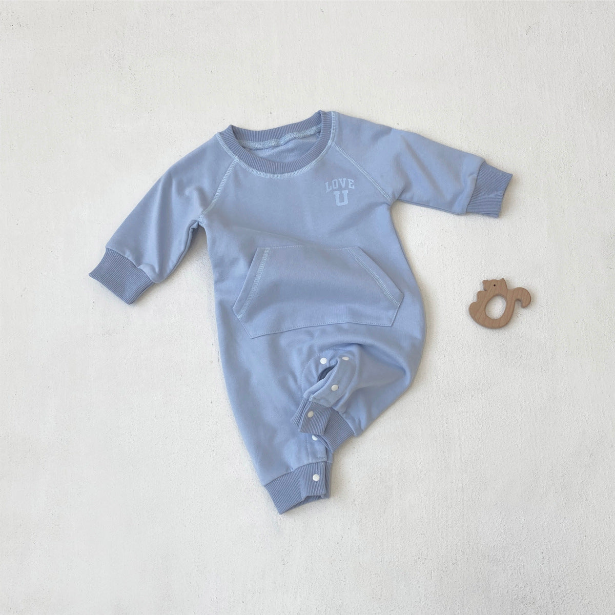 MyKids-USA® Autumn Hot Selling Baby Unisex Letters Pattern Pocketed Long Sleeves Romper