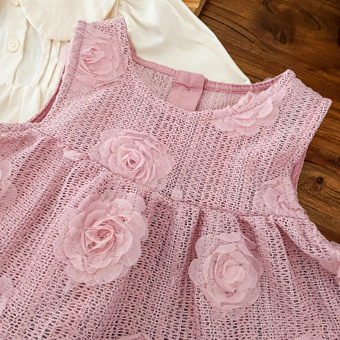 Spring and Autumn Baby Kids Girls Flowers Pattern Sleeveless Vest and Plain Onesies Clothing Set, MyKids-USA®, Baby & Toddler Outfits, MyKids-USA -  -  -  -  -  -  - 