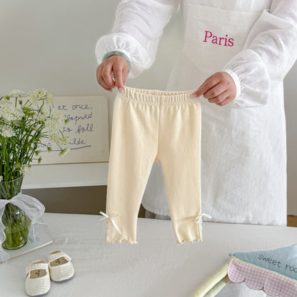 MyKids-USA® Autumn Arrival Baby Girls Butterfly-bows Lace Trim Cute Pants