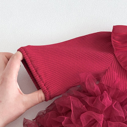 Spring Arrival Baby Girls Long Sleeves Tulle Decorated Plain Onesies Dress, MyKids-USA®, Baby & Toddler Dresses, MyKids-USA -  -  -  -  -  -  - .