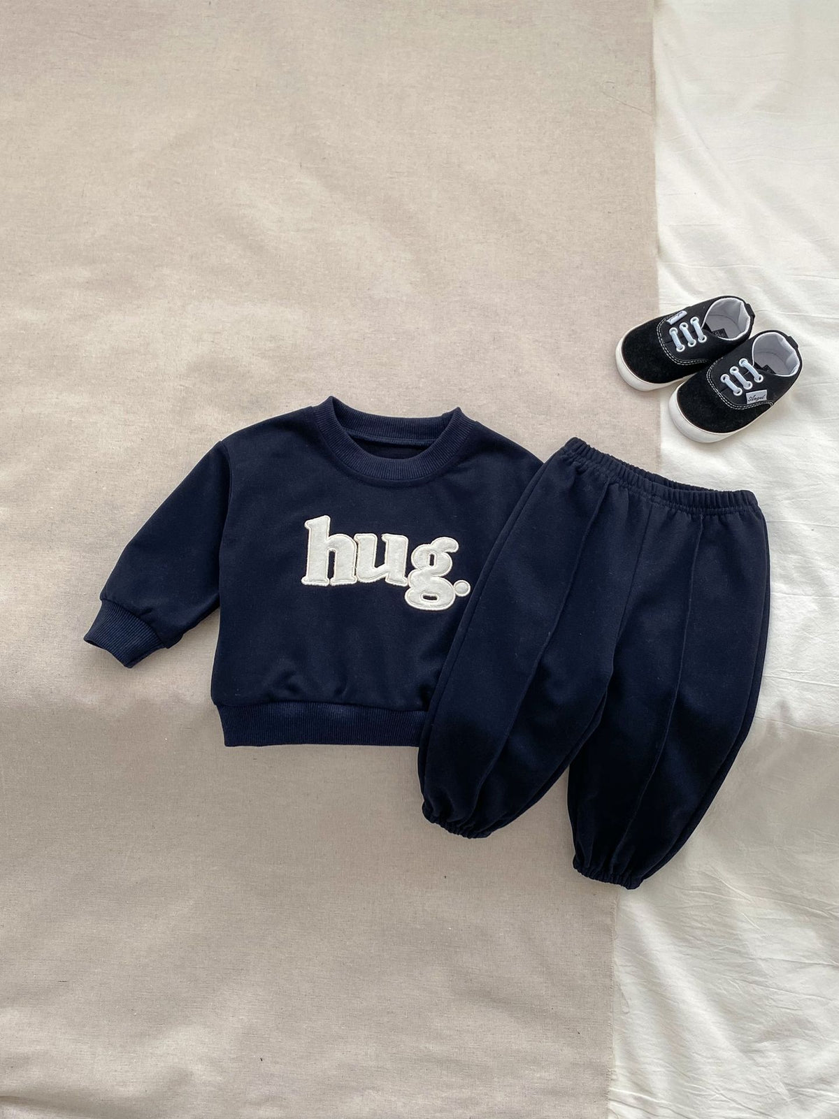 Spring Baby And Kids Unisex Letters Pattern Pullover Top And Pants, Romper Clothing Set, MyKids-USA®, Baby & Toddler Outfits, MyKids-USA - Size/Age - 66 (3-6M) - Color - Navy Blue (Dark Blue) -  -  - TR2401051131-D.