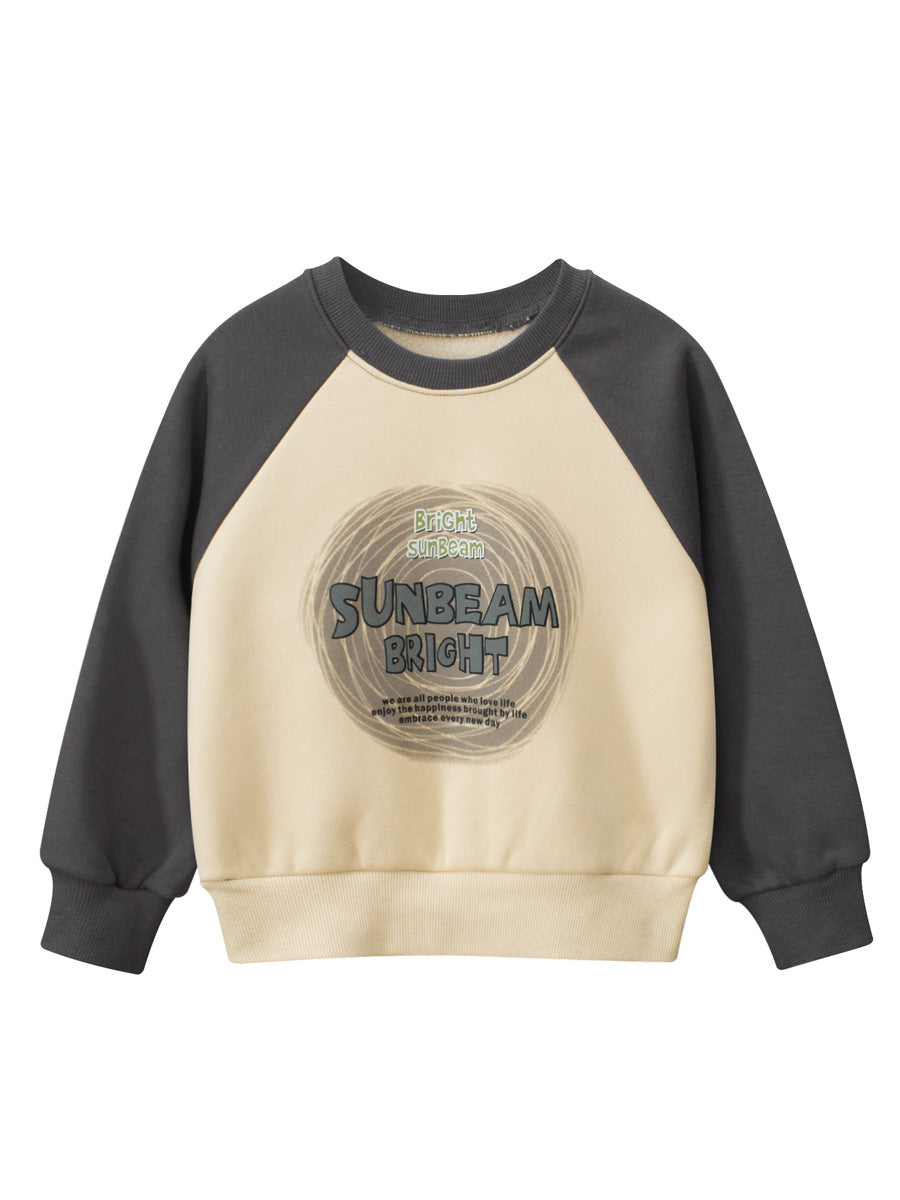 Baby Boy Kids Letters Pattern Crew Neck Long Sleeves Warm Cozy Pullover, MyKids-USA®, Baby & Toddler Outerwear, MyKids-USA - Size/Age - 90 (12-24M) - Color - Beige -  -  - TR2410241533-A