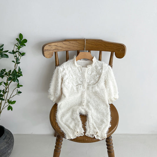 Soft Cotton Comfy Princess Quality Romper, MyKids-USA®, Baby One-Pieces, MyKids-USA - Size/Age - 66 (3-6M) - Color - White -  -  - JM2307231519-A