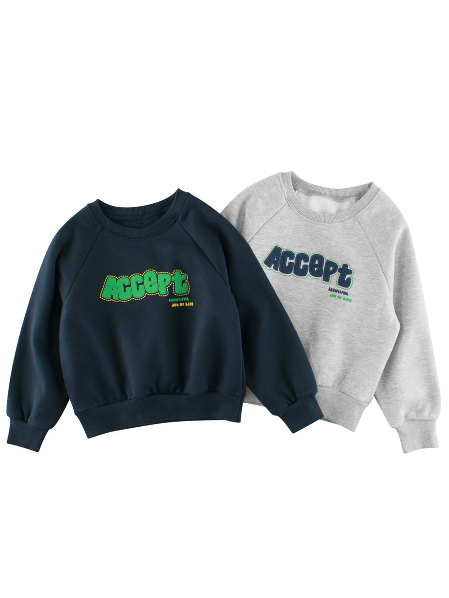 Autumn Baby Kids Boys Letters Pattern Color Patchwork Long Sleeves Crew Neck Top Pullover, MyKids-USA®, Baby & Toddler Outerwear, MyKids-USA -  -  -  -  -  -  - 