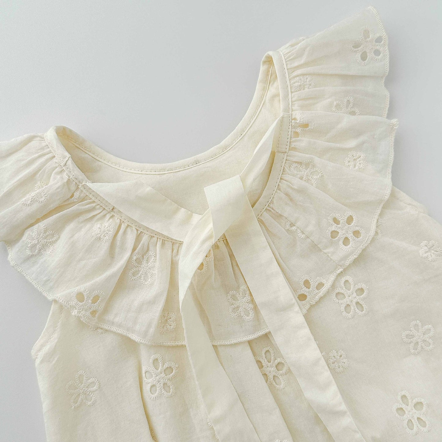 Summer Arrival Baby Girls Cute Solid Color Sleeveless Flowers Pattern Onesies with Collar, MyKids-USA®, Baby One-Pieces, MyKids-USA -  -  -  -  -  -  - 