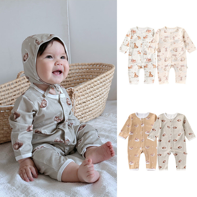Autumn and Spring Arrival Baby Unisex Simple Animals Pattern Long Sleeves Rompers, MyKids-USA®, Baby One-Pieces, MyKids-USA -  -  -  -  -  -  - 