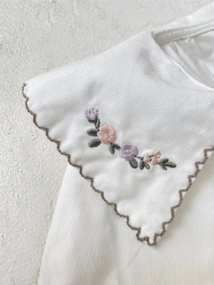 MyKids-USA® Design Autumn Baby Kids Girls Long Sleeves Flowers Embroidered Collar Shirt
