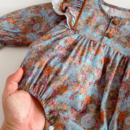 Spring and Autumn Arrival Baby Girls Long Sleeves Vintage Floral Bodysuit