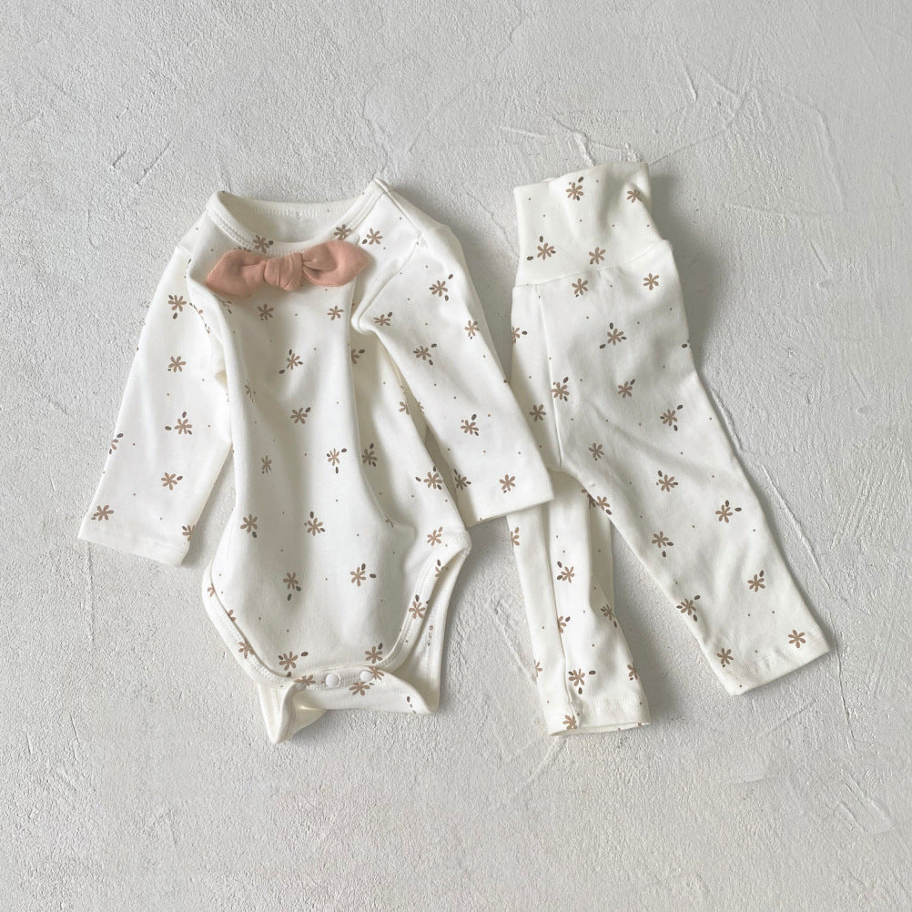 MyKids-USA® Spring and Autumn Baby Kids Girls Long Sleeves Floral Onesies and Pants Clothing Set
