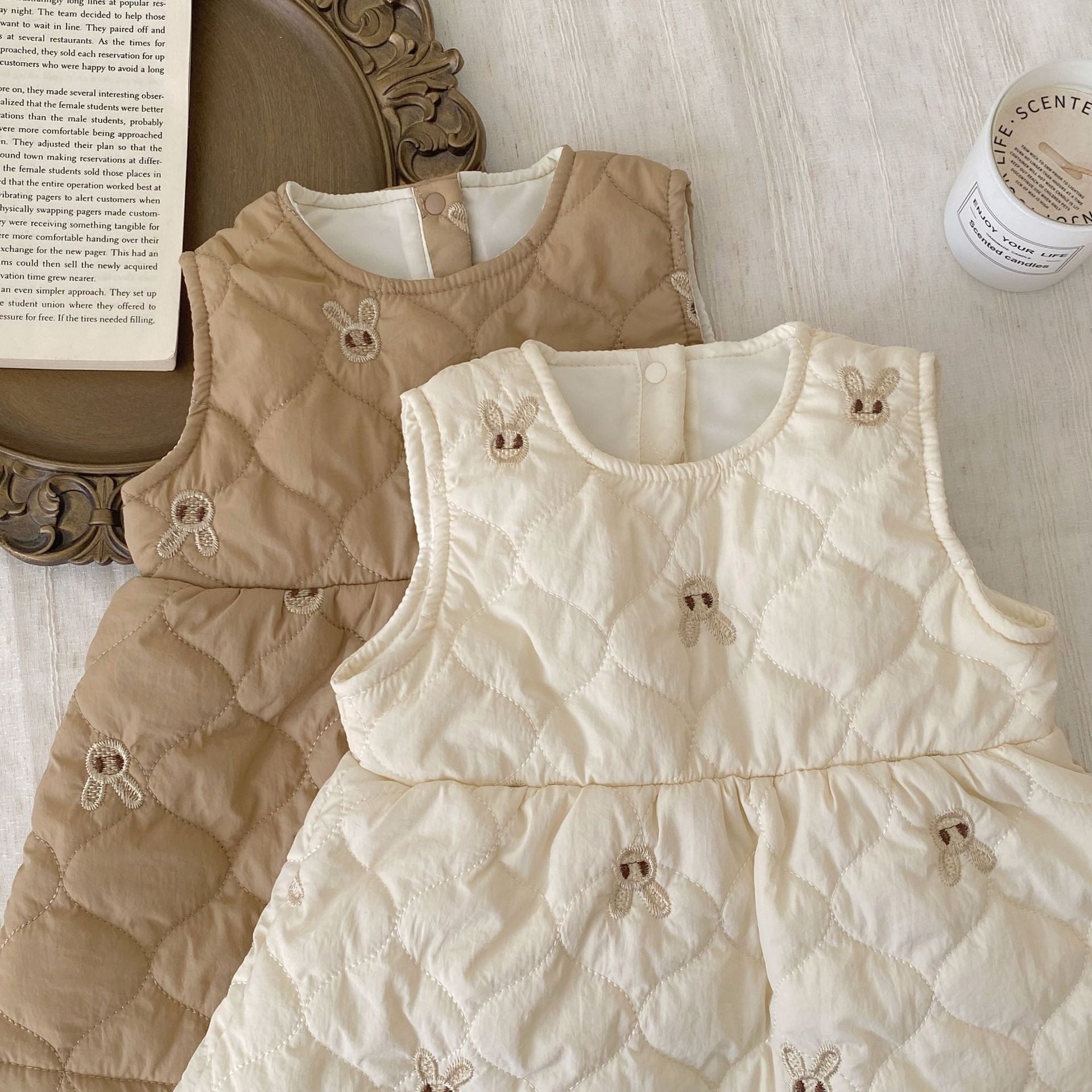 Autumn and Winter Arrival Baby Kids Girls Rabbits Pattern Sleeveless Cotton-Padded Dress, MyKids-USA®, Baby & Toddler Dresses, MyKids-USA -  -  -  -  -  -  - 