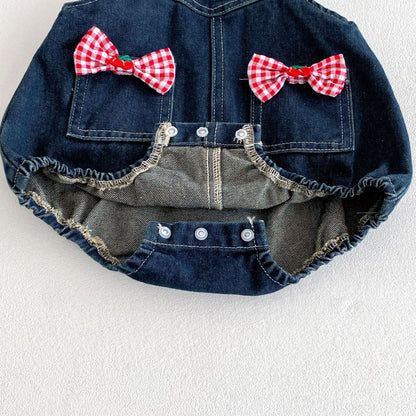 Summer Hot Selling Baby Kids Girls Sleeveless Pocketed Denim Strap Onesies Overalls and Red Plaid T-Shirt Clothing Set, MyKids-USA®, Baby & Toddler Outfits, MyKids-USA -  -  -  -  -  -  - 