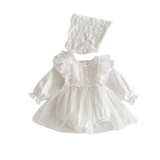 Spring Baby White Embroidery Lace Mesh Princess bodysuit Dress For Girls, MyKids-USA®, Baby & Toddler Dresses, MyKids-USA -  -  -  -  -  -  - .