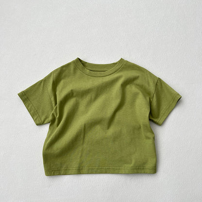 Baby Solid Color Thin Style Fashion Unisex T-Shirt