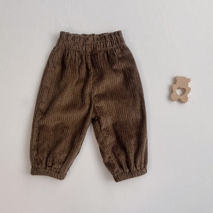 Autumn and Spring Arrival Baby Unisex Corduroy Solid Color Pants, MyKids-USA®, Trousers, MyKids-USA - Size/Age - 73 (6-9M) - Color - Brown -  -  - TR2601142239-B.