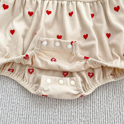 MyKids-USA® Autumn Hearts Pattern Baby Kids Girls Princess Long Sleeves Bodysuit