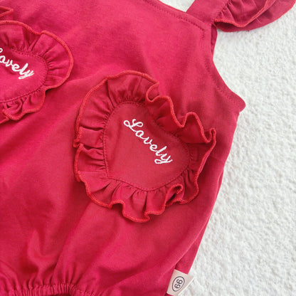 Summer Arrival Baby Girls Cute Letters and Hearts Pattern Fly Sleeves Onesies, MyKids-USA®, Baby One-Pieces, MyKids-USA -  -  -  -  -  -  - 