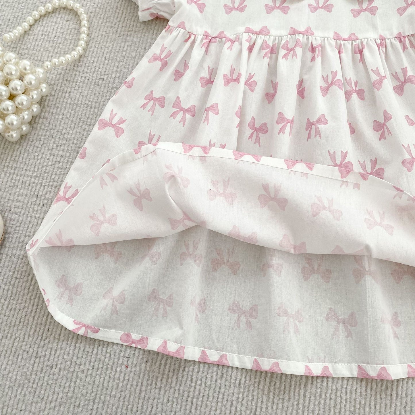 Summer Baby Girls French-style Butterfly-bow Pattern Short Sleeves Onesies and Dress – Princess Sister Matching Set, MyKids-USA®, Baby & Toddler Dresses, MyKids-USA -  -  -  -  -  -  - 