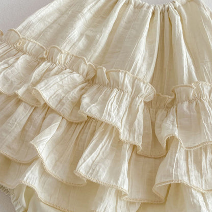 Summer Arrival Baby Girls Apricot Sleeveless Plain Dress Design Strap Onesies, MyKids-USA®, Baby One-Pieces, MyKids-USA -  -  -  -  -  -  - 