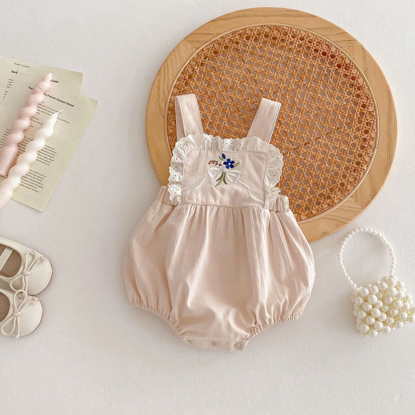 Summer Arrival Baby Girls Sleeveless Flowers Pattern Embroidered Bodysuit Overalls, MyKids-USA®, Baby & Children's One-Pieces, MyKids-USA -  -  -  -  -  -  - .