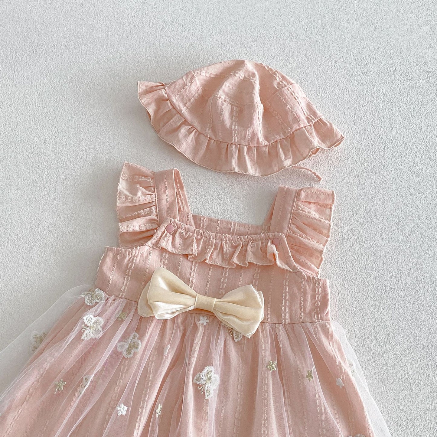 Summer Arrival Baby Girls Fly Sleeves Tulle Patchwork Dress with Hat, MyKids-USA®, Baby & Children's Dresses, MyKids-USA -  -  -  -  -  -  - .