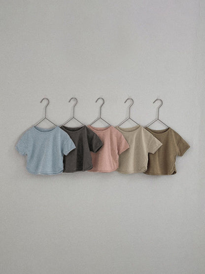 Summer Baby Kids Solid Color T-shirt in European and American Style