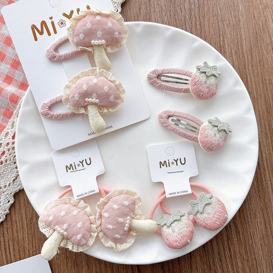 Collection of 2 Fruits Pattern Decorated Hair Clips and Hair Ties, MyKids-USA®, Hair Pins, Claws & Clips, MyKids-USA -  -  -  -  -  -  - .