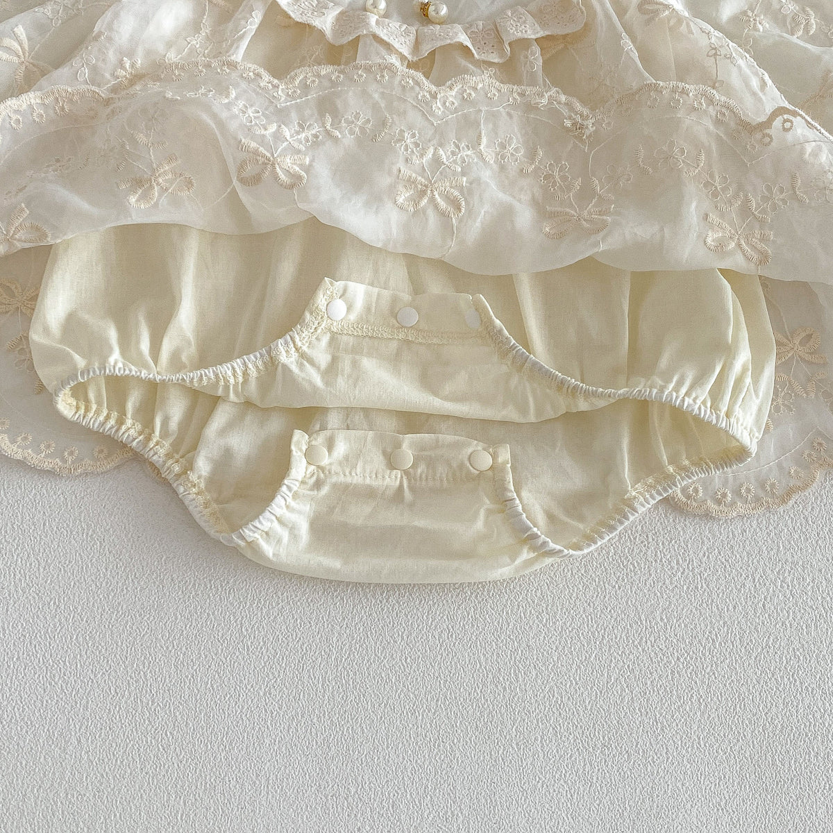 MyKids-USA® Autumn Arrival Baby Girls Long Sleeves Lace Trim Embroidered Pattern Bodysuit Dress