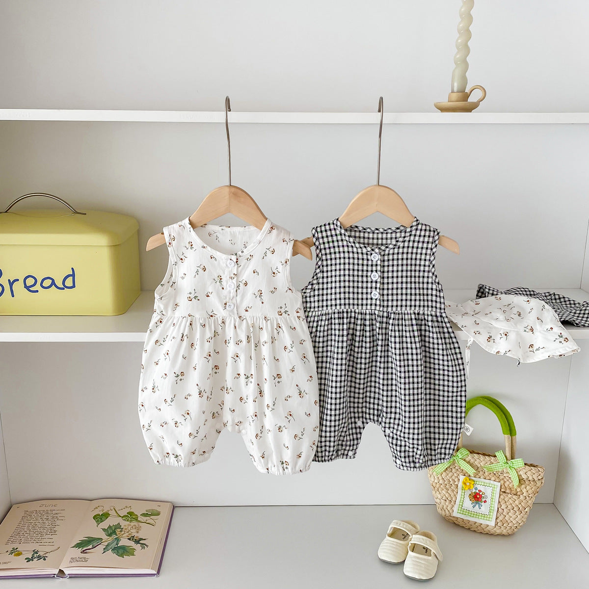 Summer Arrival Baby Boys and Girls Sleeveless Plaid or Floral Pattern Rompers, MyKids-USA®, Baby & Children's One-Pieces, MyKids-USA -  -  -  -  -  -  - .