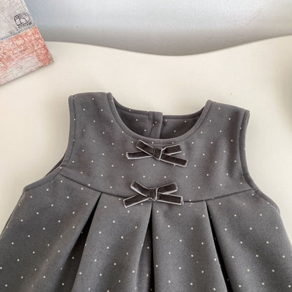 Winter and Autumn Baby Kids Girls Sleeveless Dots Pattern Dress and Plain Top Clothing Set, MyKids-USA®, Baby & Toddler Outfits, MyKids-USA -  -  -  -  -  -  - 