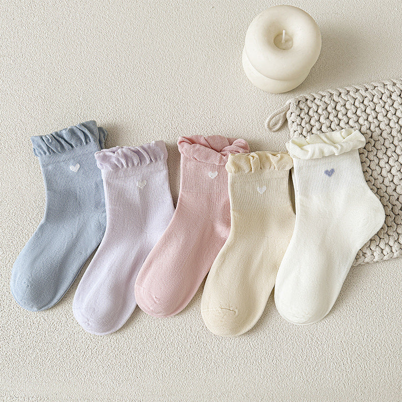 Autumn and Winter Arrival Baby Unisex Breathable Casual Simple Pattern Socks 1 Lot=5-Pair Set, MyKids-USA®, Baby & Toddler Socks & Tights, MyKids-USA - Size/Age - M (3-5Y) - Color - Light Pink -  -  - TR2511172138-E