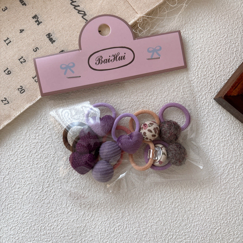 Collection of 10 Versatile Colorful Hair Ties