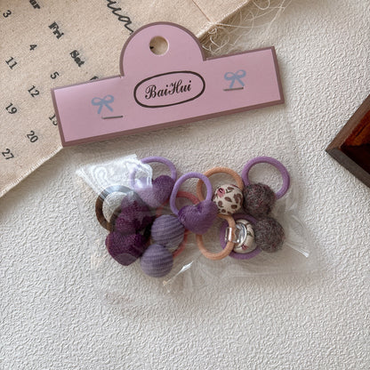 Collection of 10 Versatile Colorful Hair Ties