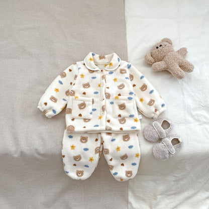 Winter Baby Kids Long Sleeves Animals Cartoon Pattern Top and Pants Pajamas Clothing Set, MyKids-USA®, Pajamas, MyKids-USA - Size/Age - 73 (6-9M) - Color - Beige -  -  - TR2511302302-B