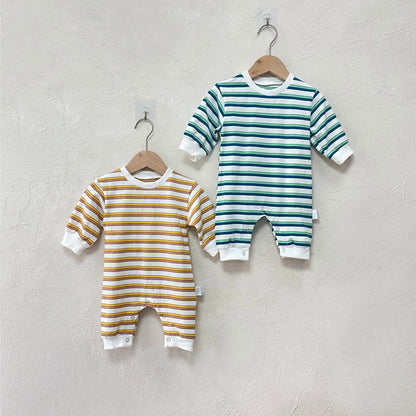MyKids-USA® Autumn Hot Selling Baby Unisex Striped Long Sleeves Romper