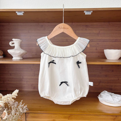 Summer Arrival Baby Girls Cute Buttefly-bows Decorated Sleeveless Onesies, MyKids-USA®, Baby One-Pieces, MyKids-USA - Size/Age - 66 (3-6M) - Color - Beige -  -  - TR2505051952-A