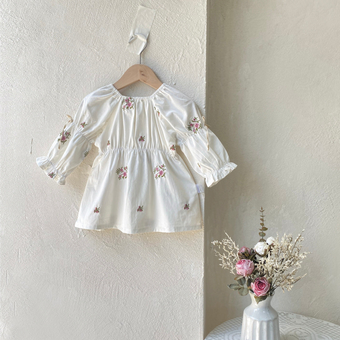 MyKids-USA® Autumn Flowers Pattern Baby Kids Girls Princess Long Sleeves Dress