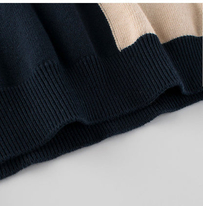 Baby Boy Color Patchwork Crew Neck Long Sleeve Knitwear Pullover, MyKids-USA®, Baby & Toddler Outerwear, MyKids-USA -  -  -  -  -  -  - 