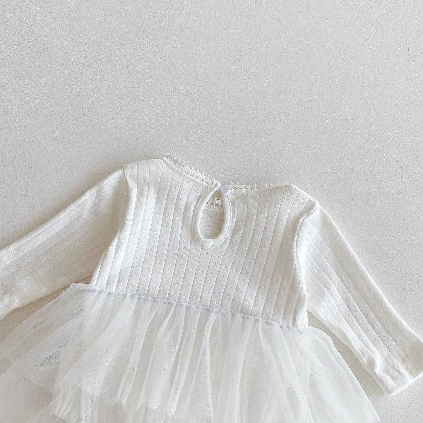 Autumn Arrival Baby Girls Long Sleeves Beige Onesies with Tulle Decoration, MyKids-USA®, Baby & Toddler Dresses, MyKids-USA -  -  -  -  -  -  - 