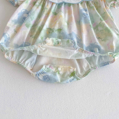 Summer Arrival Baby Girls Cute Tie Dye Short Sleeves Flowers Pattern Onesies, MyKids-USA®, Baby One-Pieces, MyKids-USA -  -  -  -  -  -  - 