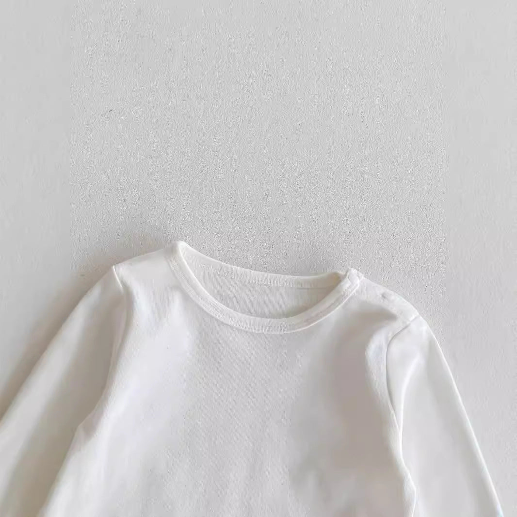 Spring and Autumn Baby Kids Unisex Long Sleeves White Top and Denim Sleeveless Overalls Clothing Set, MyKids-USA®, Baby & Toddler Outfits, MyKids-USA -  -  -  -  -  -  - 