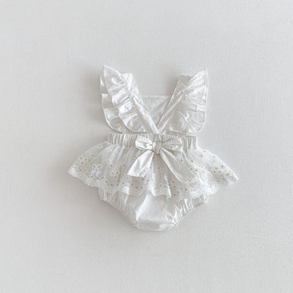Summer Arrival Baby Girls Fly Sleeves Flowers Pattern Bodysuit, MyKids-USA®, Baby One-Pieces, MyKids-USA -  -  -  -  -  -  - .