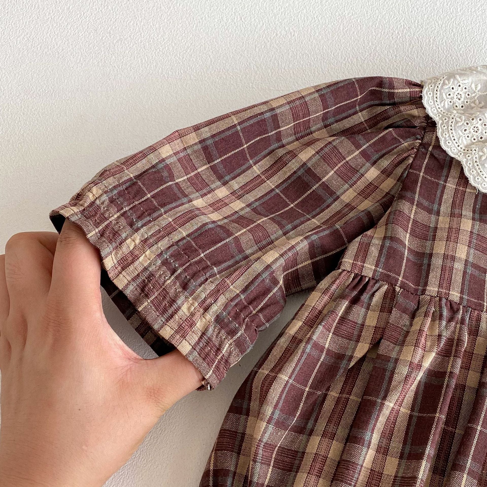 Autumn Arrival Baby Girls Long Sleeves Plaid Pattern Vintage Onesies, MyKids-USA®, Baby One-Pieces, MyKids-USA -  -  -  -  -  -  - 