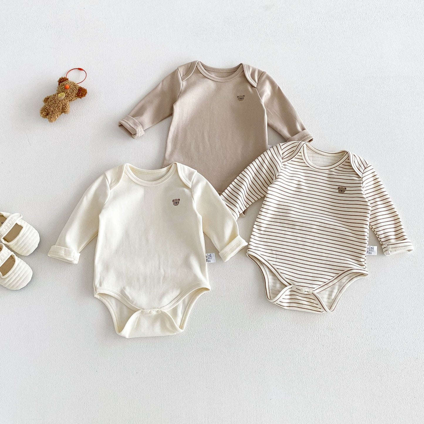 MyKids-USA® Autumn Arrival Baby Long Sleeves Cute Teddy Bear Pattern Bodysuit