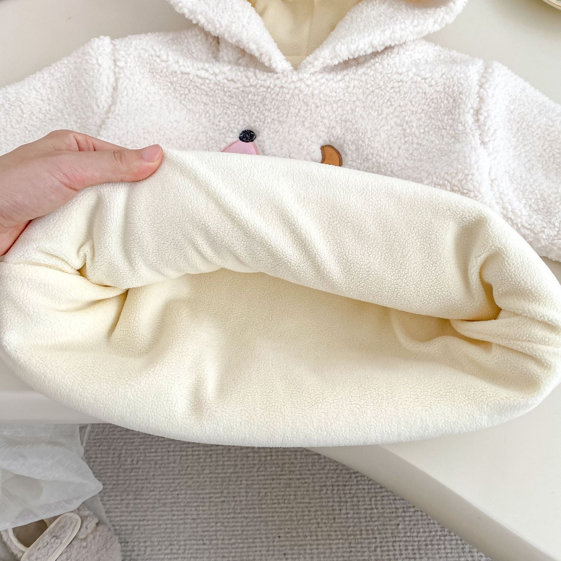 Winter Baby Kids Girls Long Sleeves Cartoon Pattern Fluffy Hoodies and Striped Pants Clothing Set, MyKids-USA®, Baby & Toddler Outfits, MyKids-USA -  -  -  -  -  -  - 