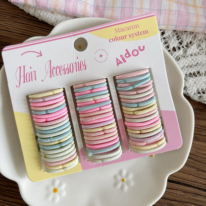 Adorable Solid Color Plain Hair Ties 60-Piece Set, MyKids-USA®, Ponytail Holders, MyKids-USA - Size/Age - Average Size (0-12Y） - Color - Green -  -  - TR2602011232-C.