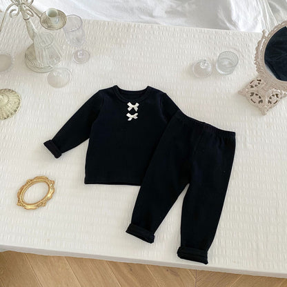 Arrival Autumn Baby Girls Long Sleeves Simple Knitted Top and Solid Color Long Trousers – Clothing Set, MyKids-USA®, Baby & Toddler Outfits, MyKids-USA - Size/Age - 66 (3-6M) - Color - Black -  -  - TR2410032131-B