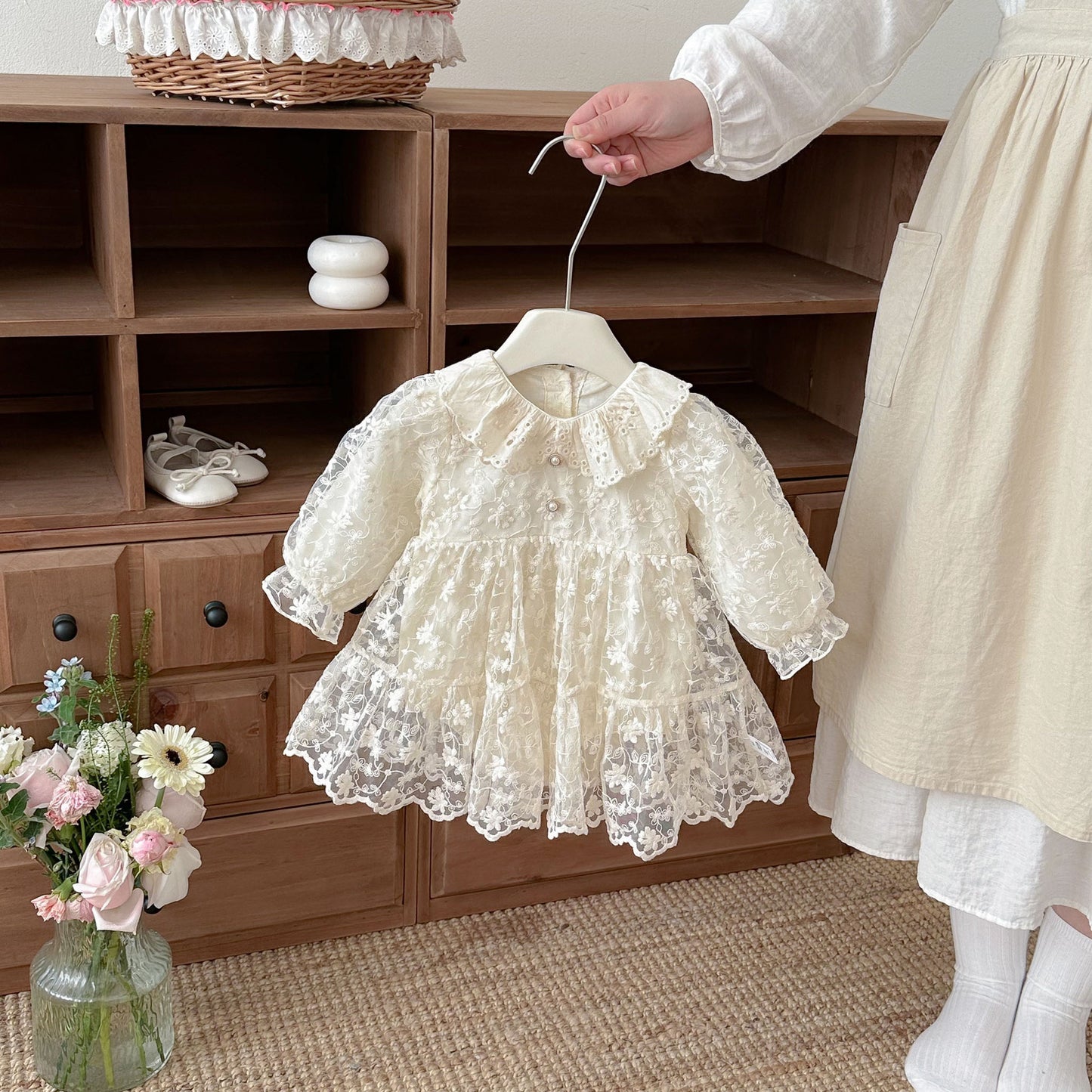 Spring Arrival Baby Girls Long Sleeves Tulle Decorated Flowers Pattern Bodysuit, MyKids-USA®, Bodysuits, MyKids-USA -  -  -  -  -  -  - .