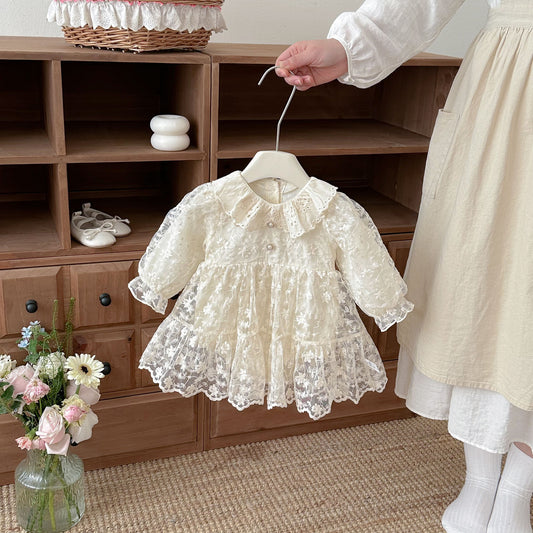 Spring Arrival Baby Girls Long Sleeves Tulle Decorated Flowers Pattern Bodysuit, MyKids-USA®, Bodysuits, MyKids-USA -  -  -  -  -  -  - .