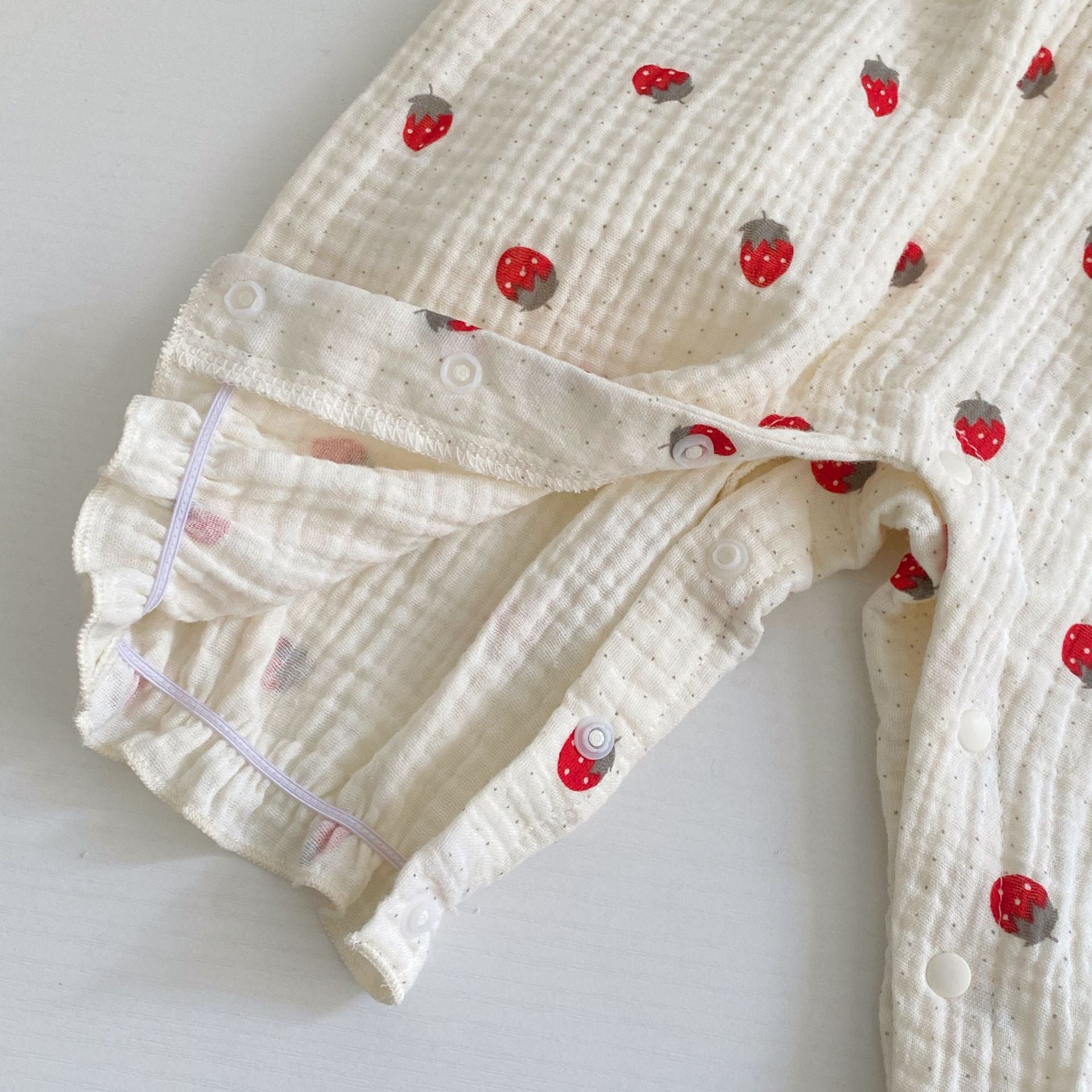 Autumn Arrival Baby Girls Long Sleeves Crew Neck Strawberry Pattern Rompers, MyKids-USA®, Baby One-Pieces, MyKids-USA -  -  -  -  -  -  - 